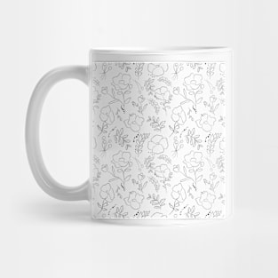 Hand drawn delicate decorative vintage seamless pattern with blossom flowers Mug